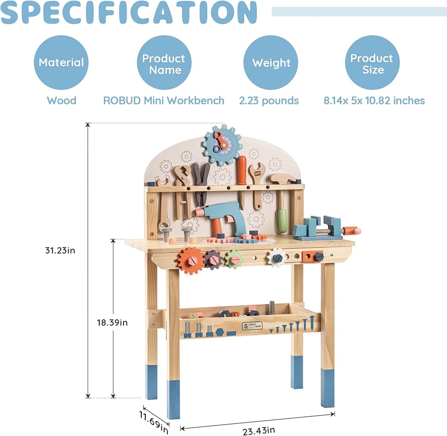 Kids Tool Bench Workshop – Pretend Play Workbench Set