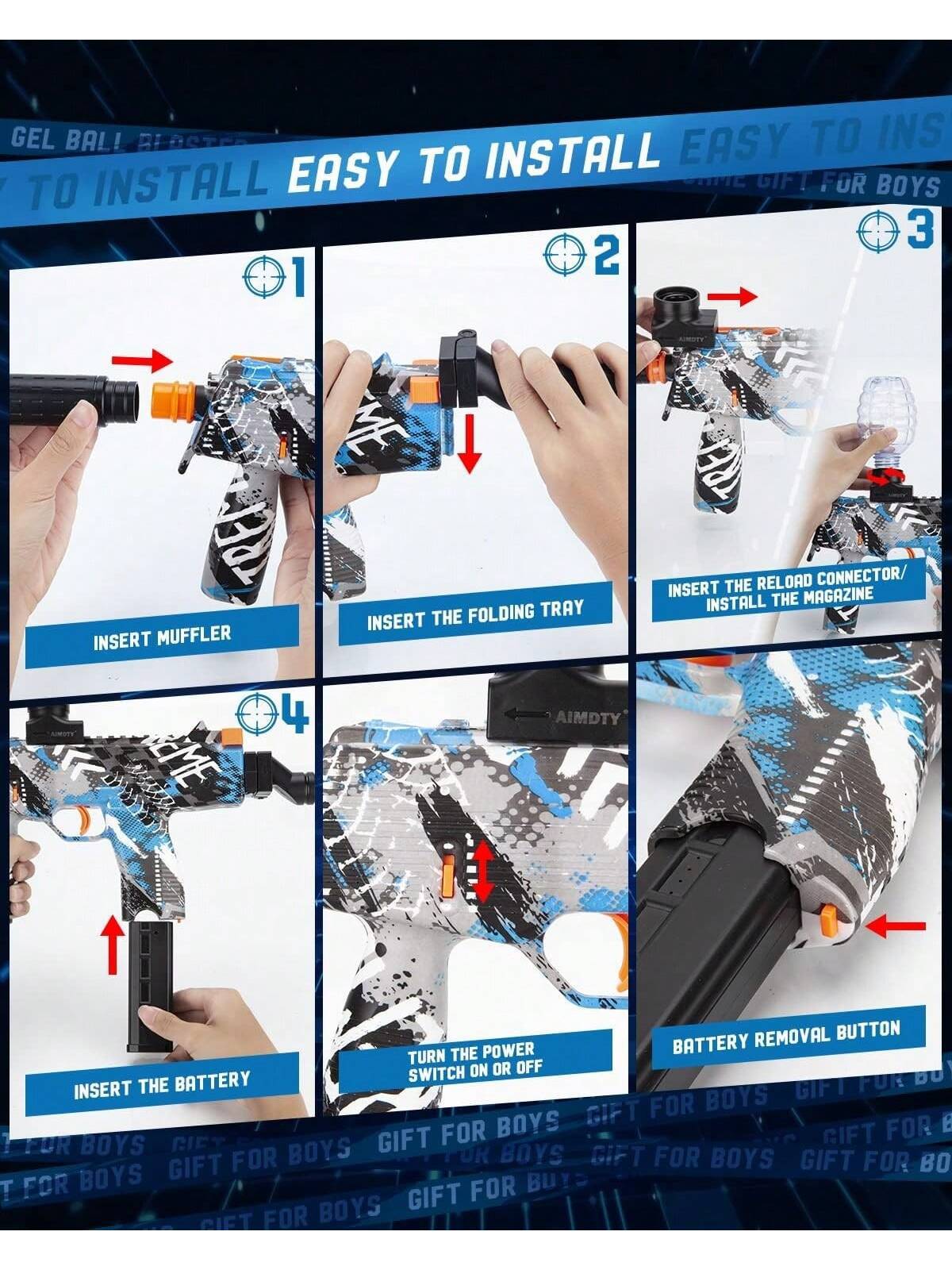 Electric Gel Ball Blaster – Automatic Splatter Toy with 30,000 Water Beads